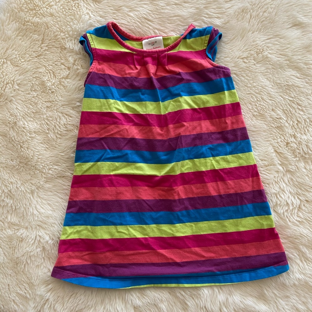 Hanna Andersson Colorful Striped Dress, Size 100cm